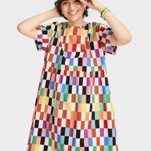 NWOT Target x Alice Butts Pride Collection 2023 Rainbow Checkered Dress